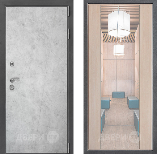 Входная металлическая Дверь Дверной континент ДК-3/743 ФЛЗ-1 Зеркало Капучино в Старой Купавне