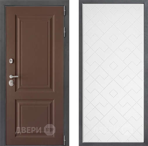 Входная металлическая Дверь Дверной континент ДК-3/729 ФЛ-Тиффани Белый софт в Старой Купавне