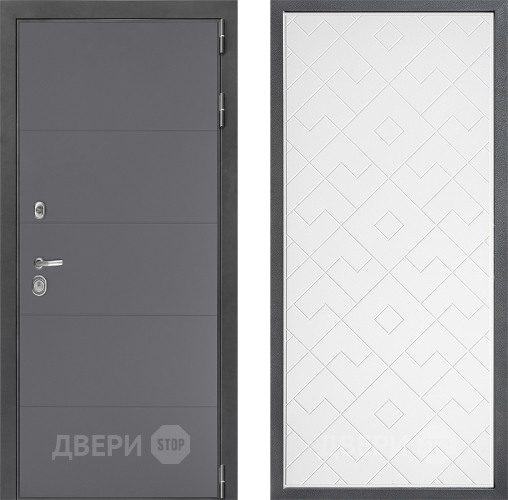 Входная металлическая Дверь Дверной континент ДК-3/649 ФЛ-Тиффани Белый софт в Старой Купавне