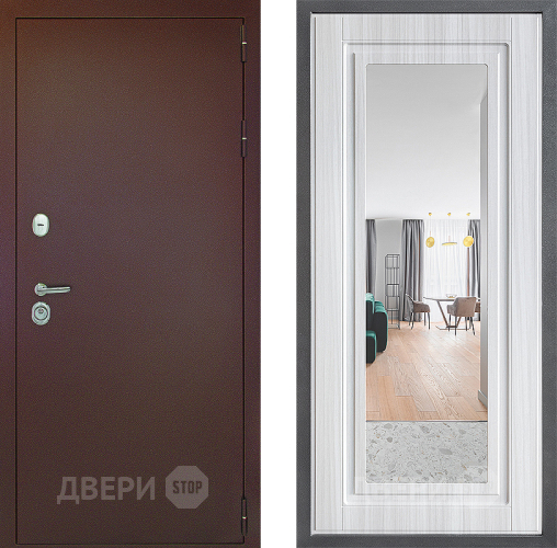 Дверь Дверной континент Рубикон Медь Дизайн ФЛЗ Зеркало Сандал белый в Старой Купавне