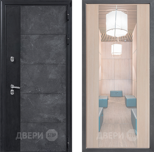 Входная металлическая Дверь Дверной континент ДК-15 Бетон ТЕРМО ФЛЗ-1 Зеркало Капучино в Старой Купавне