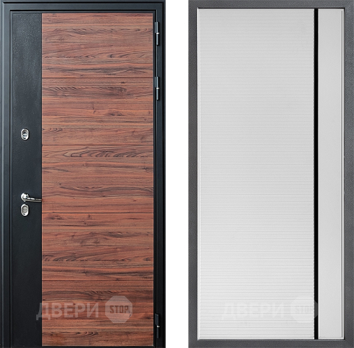 Дверь Дверной континент ДК-15 Красное Дерево ТЕРМО ФЛ-757 Черное Стекло Софт милк в Старой Купавне