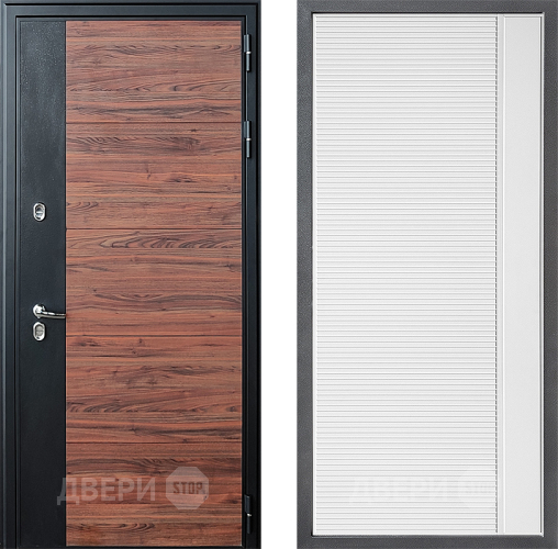 Входная металлическая Дверь Дверной континент ДК-15 Красное Дерево ТЕРМО ФЛ-757 Белое Стекло Софт милк в Старой Купавне