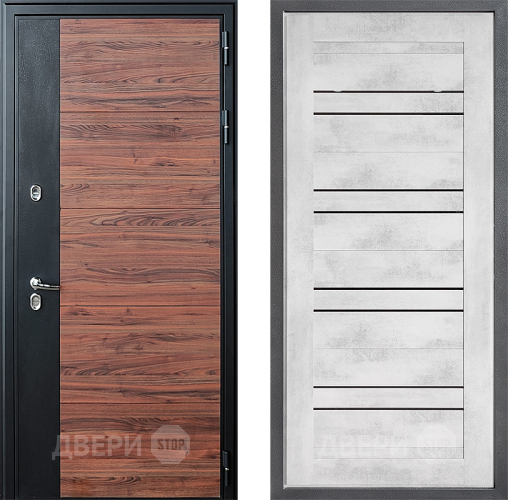 Входная металлическая Дверь Дверной континент ДК-15 Красное Дерево ТЕРМО ФЛ-49 Бетон снежный в Старой Купавне