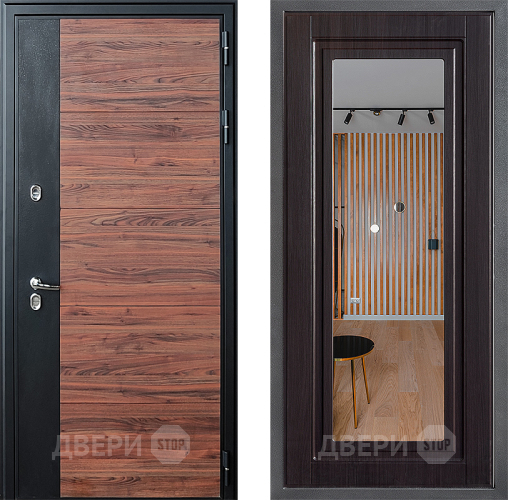 Дверь Дверной континент ДК-15 Красное Дерево ТЕРМО ФЛЗ Зеркало Венге в Старой Купавне