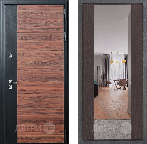 Дверь Дверной континент ДК-15 Красное Дерево ТЕРМО ФЛЗ-1 Зеркало Венге в Старой Купавне