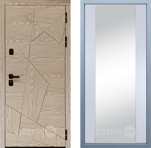 Входная металлическая Дверь Дива МД-97/1 Д-15 Зеркало Белый в Старой Купавне