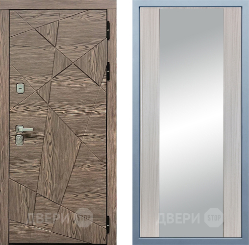 Входная металлическая Дверь Дива МД-97/2 Д-15 Зеркало Сандал белый в Старой Купавне