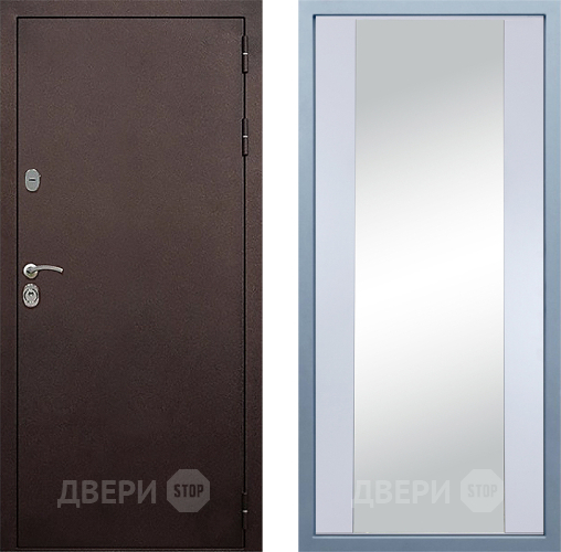 Входная металлическая Дверь Дива МД-40 Медь Д-15 Зеркало Белый в Старой Купавне