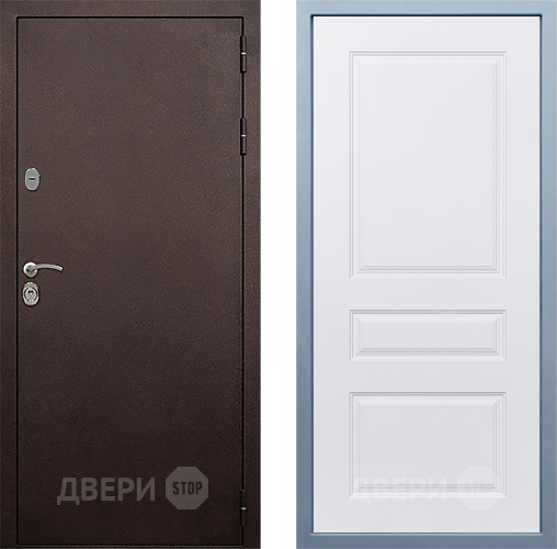 Входная металлическая Дверь Дива МД-40 Медь Д-13 Белый в Старой Купавне