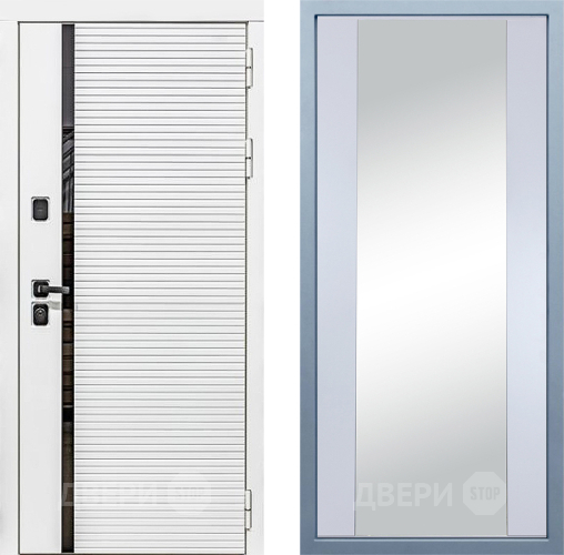 Входная металлическая Дверь Дива МХ-45 Белая STR Д-15 Зеркало Белый в Старой Купавне