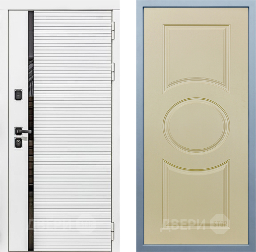 Входная металлическая Дверь Дива МХ-45 Белая STR Д-8 Шампань в Старой Купавне