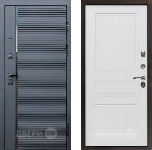 Входная металлическая Дверь Престиж Черная Линия Классика Белое дерево в Старой Купавне