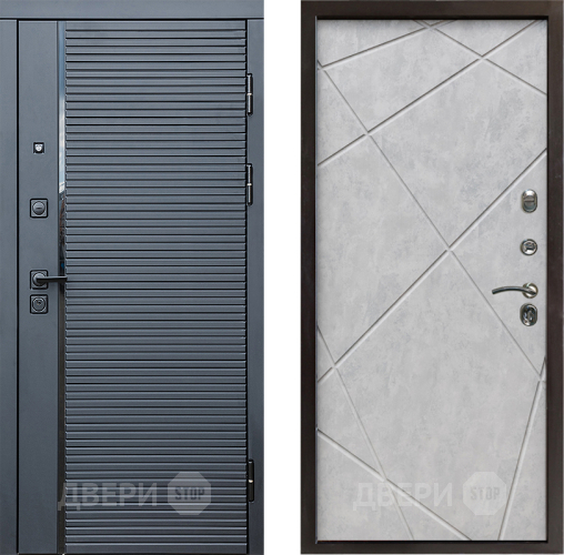 Дверь Престиж Черная Линия Лучи Бетон светлый в Старой Купавне