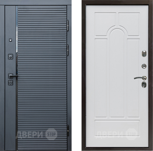 Дверь Престиж Черная Линия Арка Белое дерево в Старой Купавне