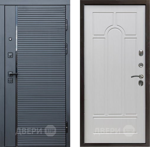 Входная металлическая Дверь Престиж Черная Линия Арка Лиственница белая в Старой Купавне