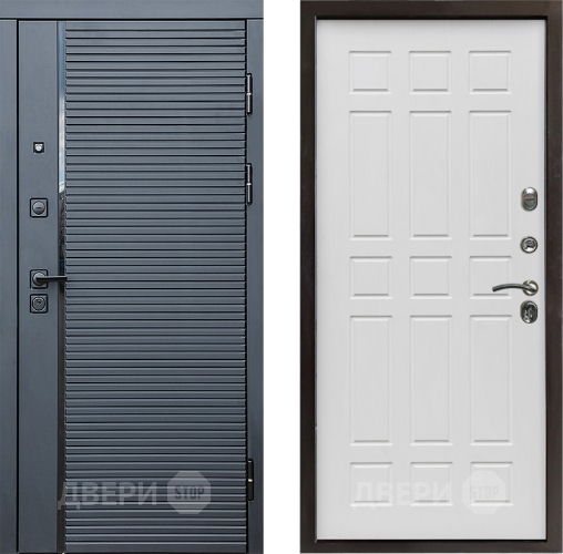 Входная металлическая Дверь Престиж Черная Линия Спарта Белое дерево в Старой Купавне