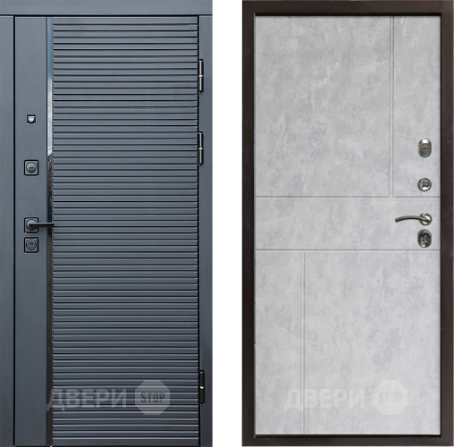 Дверь Престиж Черная Линия Горизонт Бетон светлый в Старой Купавне