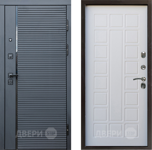 Входная металлическая Дверь Престиж Черная Линия Престиж Белое дерево в Старой Купавне