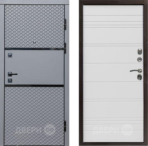 Входная металлическая Дверь Престиж Ромб Line Белый в Старой Купавне