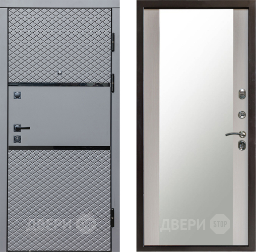 Входная металлическая Дверь Престиж Ромб Зеркало Лиственница белая в Старой Купавне