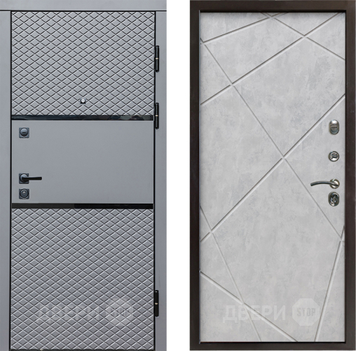 Входная металлическая Дверь Престиж Ромб Лучи Бетон светлый в Старой Купавне
