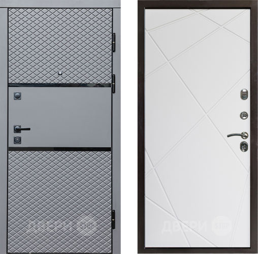 Входная металлическая Дверь Престиж Ромб Лучи Бетон белый в Старой Купавне