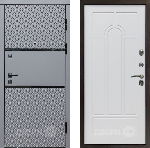 Входная металлическая Дверь Престиж Ромб Арка Белое дерево в Старой Купавне