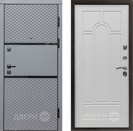 Входная металлическая Дверь Престиж Ромб Арка Лиственница белая в Старой Купавне