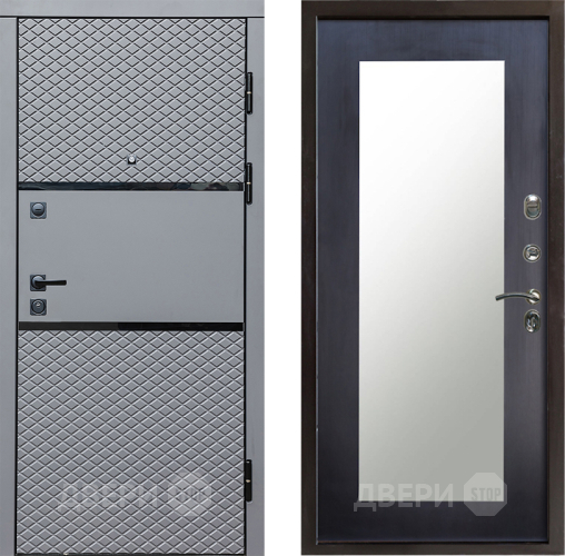 Входная металлическая Дверь Престиж Ромб Зеркло Пастораль Венге в Старой Купавне