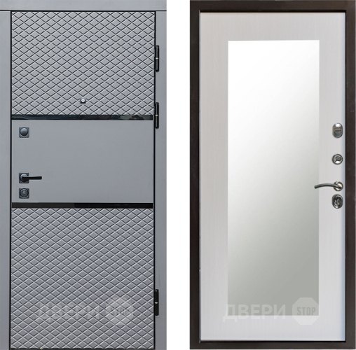 Входная металлическая Дверь Престиж Ромб Зеркло Пастораль Лиственница белая в Старой Купавне