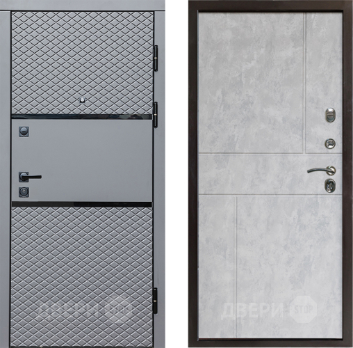 Входная металлическая Дверь Престиж Ромб Горизонт Бетон светлый в Старой Купавне