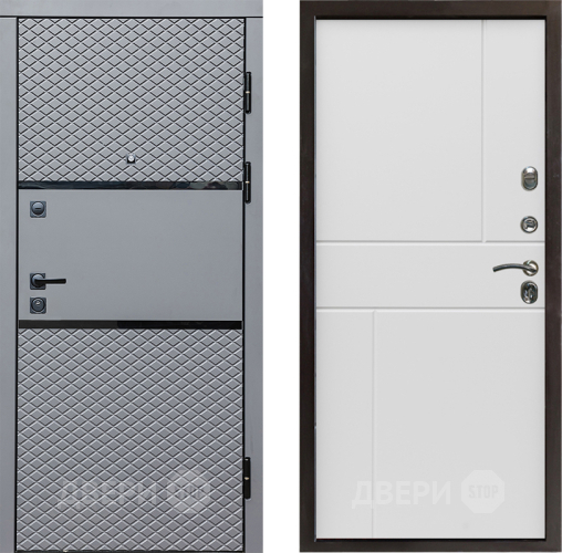 Входная металлическая Дверь Престиж Ромб Горизонт Бетон белый в Старой Купавне