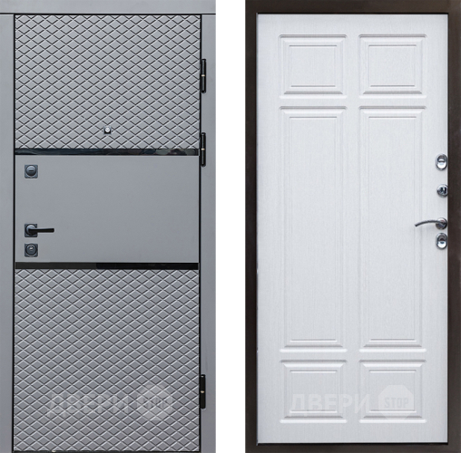 Входная металлическая Дверь Престиж Ромб Премиум Лиственница белая в Старой Купавне