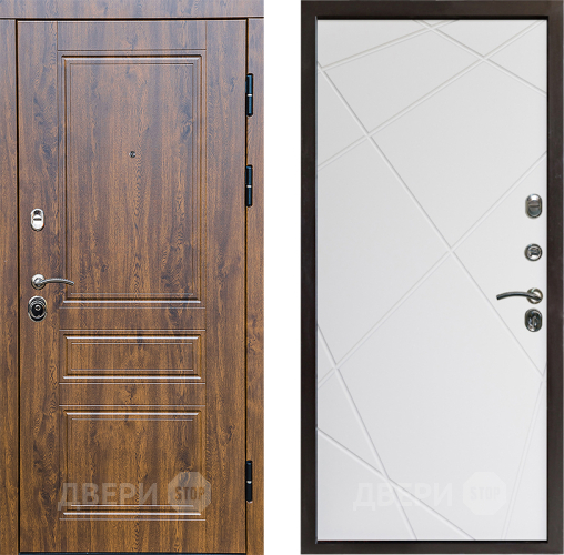 Входная металлическая Дверь Престиж Классика Дуб Лучи Бетон белый в Старой Купавне