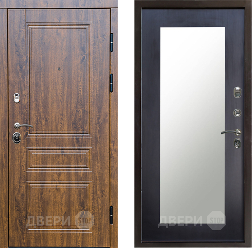 Входная металлическая Дверь Престиж Классика Дуб Зеркло Пастораль Венге в Старой Купавне