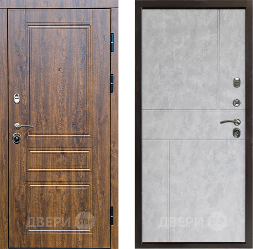 Входная металлическая Дверь Престиж Классика Дуб Горизонт Бетон светлый в Старой Купавне