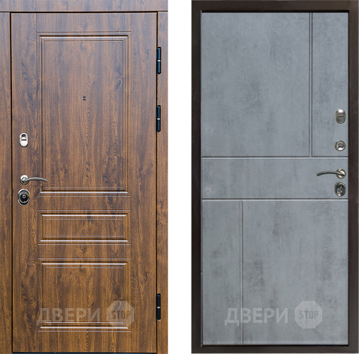 Входная металлическая Дверь Престиж Классика Дуб Горизонт Бетон темный в Старой Купавне