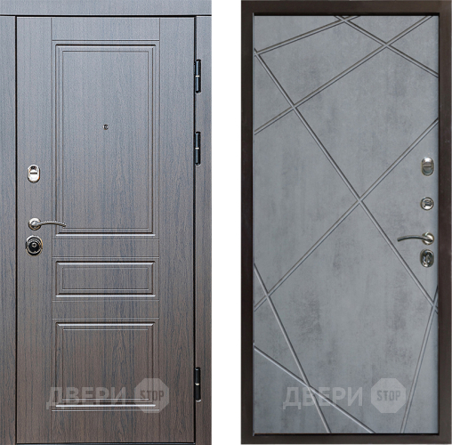 Входная металлическая Дверь Престиж Классика Венге Лучи Бетон темный в Старой Купавне