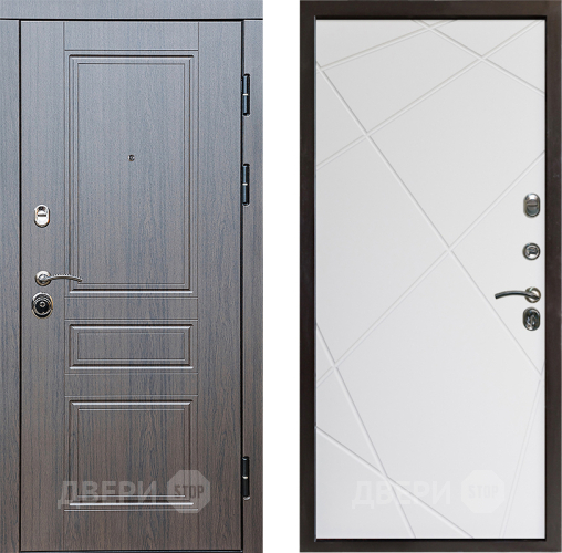 Входная металлическая Дверь Престиж Классика Венге Лучи Бетон белый в Старой Купавне