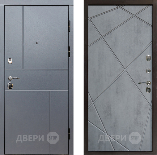 Входная металлическая Дверь Престиж Горизонт Грэй Лучи Бетон темный в Старой Купавне