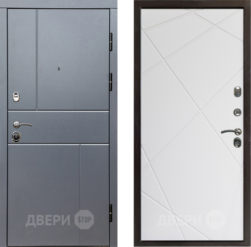 Входная металлическая Дверь Престиж Горизонт Грэй Лучи Бетон белый в Старой Купавне