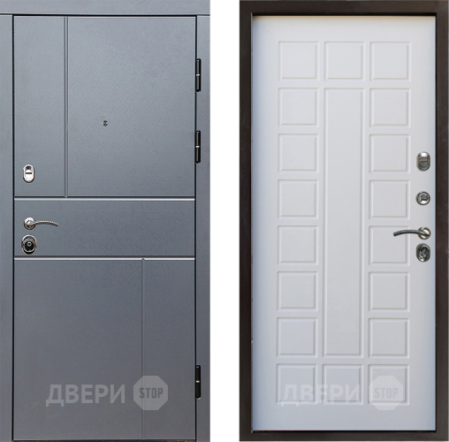 Входная металлическая Дверь Престиж Горизонт Грэй Престиж Белое дерево в Старой Купавне