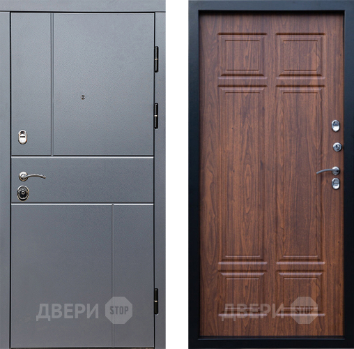 Входная металлическая Дверь Престиж Горизонт Грэй Премиум Орех темный в Старой Купавне