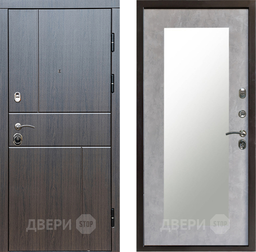 Входная металлическая Дверь Престиж Горизонт Венге Зеркло Пастораль Бетон светлый в Старой Купавне