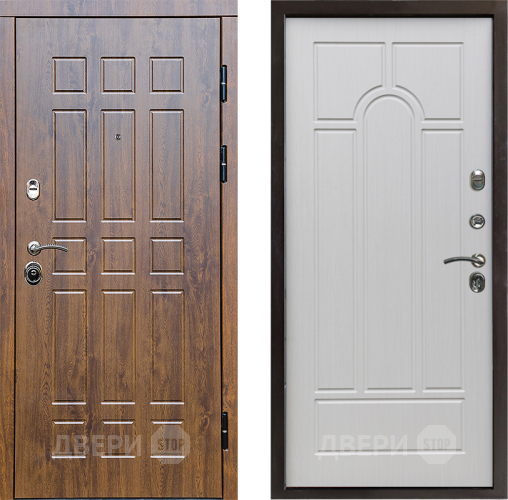 Входная металлическая Дверь Престиж Стандарт Арка Лиственница белая в Старой Купавне