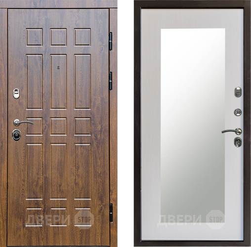 Входная металлическая Дверь Престиж Стандарт Зеркло Пастораль Лиственница белая в Старой Купавне