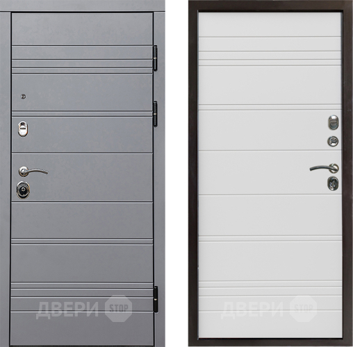 Входная металлическая Дверь Престиж Линия Грэй Line Белый в Старой Купавне