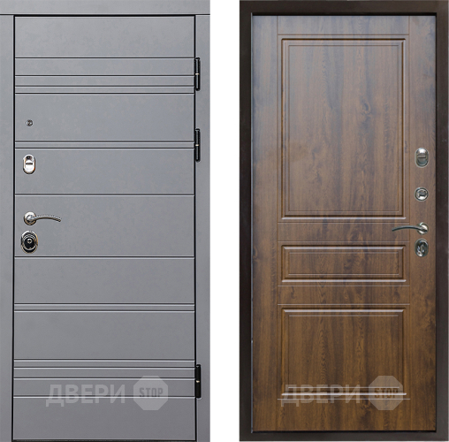 Входная металлическая Дверь Престиж Линия Грэй Классика Дуб в Старой Купавне