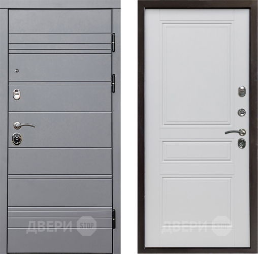 Входная металлическая Дверь Престиж Линия Грэй Классика Белый матовый в Старой Купавне